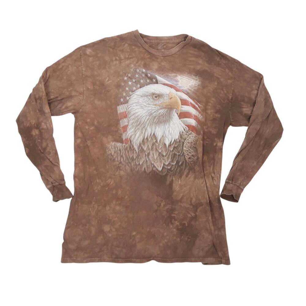 The Mountain Independence Eagle Brown Tie Dye Long Sleeve Tee 2X